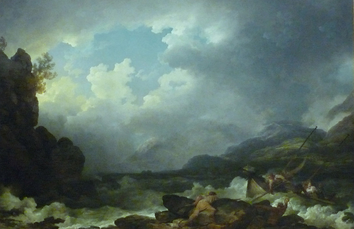 a thunderstorm on lake windermere with a boat in distress